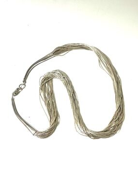 Sterling 30 strand Liquid Silver Necklace